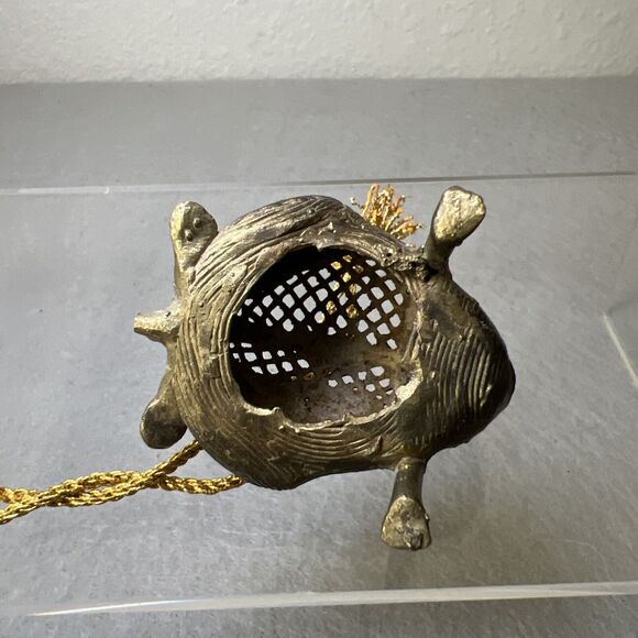 Brass Frog Dhokra Tribal Art India Figurine Ornament Lattice - Picture 6 of 7